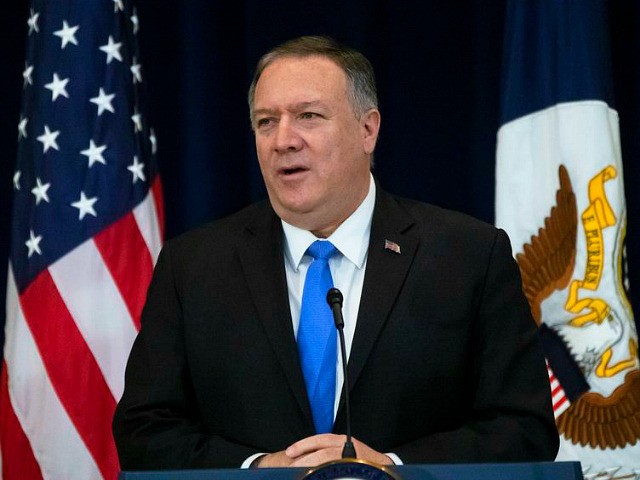 Secretary of State Mike Pompeo delivers remarks on human rights in Iran at the State Department in Washington, Thursday, Dec. 19, 2019. (AP Photo/Matt Rourke)