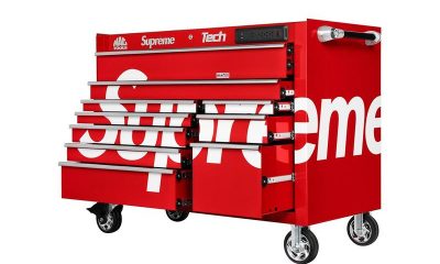 Supreme x Mac Tools Workstation Release Date & Price Red Mechanics Workbench Red Cabinet