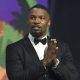 Jamie Foxx appears on stage to accept the spotlight actor award for his role in "Just Mercy" at the 31st annual Palm Springs International Film Festival Awards Gala on Thursday, Jan. 2, 2020, in Palm Springs, Calif. (AP Photo/Chris Pizzello)