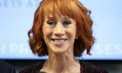 Kathy Griffin speaks during a press conference at The Bloom Firm on June 2, 2017 in Woodland Hills, California. Griffin is holding the press conference after a controversial photoshoot where she was holding a bloodied mask depicting President Donald Trump and to address alleged bullying by the Trump family. (Photo …
