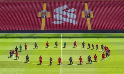 Liverpool stars take a knee in solidarity with Black Lives Matter movement