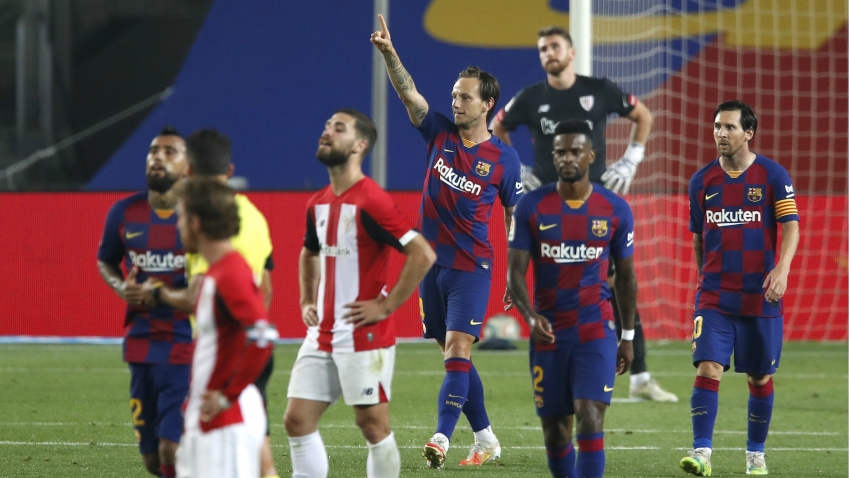 Barcelona 1-0 Athletic Bilbao: Rakitic to the rescue as Messi is kept waiting