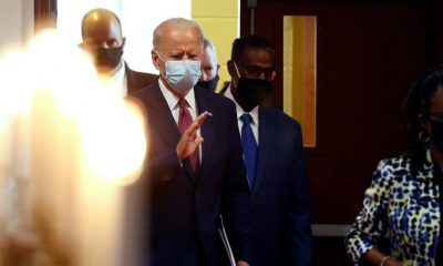 Democratic presidential candidate, former Vice President Joe Biden visits Bethel AME Church in Wilmington, Del.
