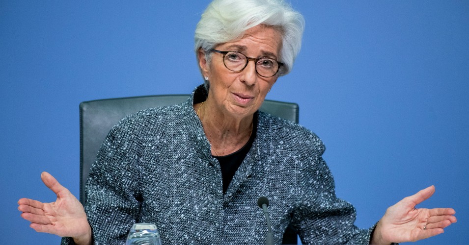 Christine Lagarde, president of the European Central Bank, speaks to the media following a meeting in Frankfurt, Germany on March 12, 2020.