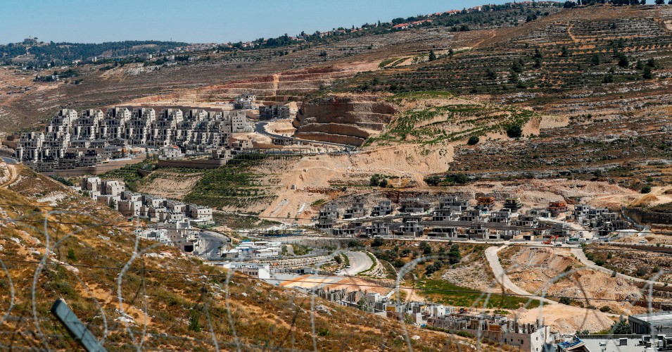 A general view shows ongoing construction work in the Israeli settlement of Givat Zeev, near the Palestinian city of Ramallah in the occupied West Bank, on June 24, 2020. (Photo: Ahmad Gharabli/AFP via Getty Images)