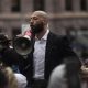 Former NBA player Royce White speaks during a protest outside the Hennepin County Government Center on Friday in Minneapolis. White, a Minnesota native, joined former NBA player Stephen Jackson calling for the prosecution the officers involved in the killing of George Floyd.