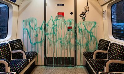 Banksy Latest Artwork Accidentally Removed by Cleaners If You Dont Mask You Dont Get London underground strict anti graffiti policy