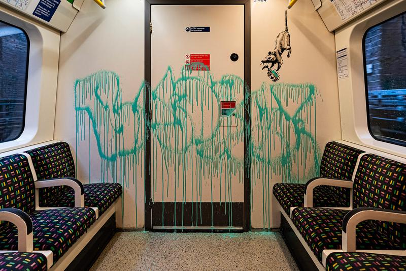 Banksy Latest Artwork Accidentally Removed by Cleaners If You Dont Mask You Dont Get London underground strict anti graffiti policy