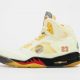 off white air jordan brand 5 sail black fire red red DH8565 100 virgil abloh first official detailed look release date info photos price store list buying guide