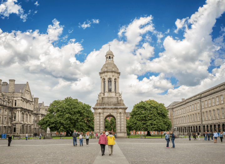 The courtyard at the entrance of Trinity College Dublin.