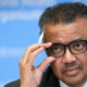 World Health Organization (WHO) Director-General Tedros Adhanom Ghebreyesus attending a press briefing on Covid-19 at the WHO headquarters in Geneva.