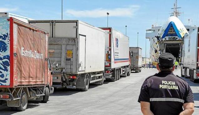 Trucks arriving in Mallorca.