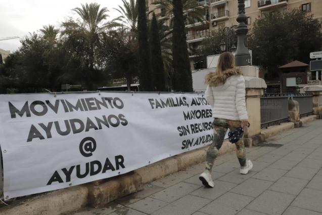 Help Us Movement banner in Palma, Mallorca
