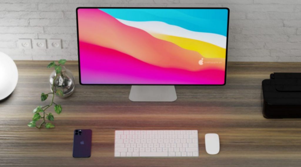 Me gusta este concepto Renderizado de iMac 2021 con el nuevo procesador Apple Silicon