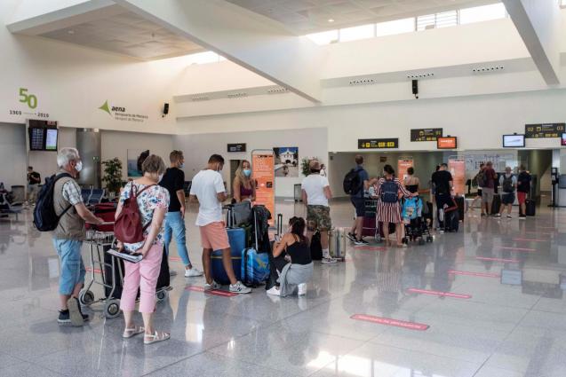 People at the airport in the Canary Islands