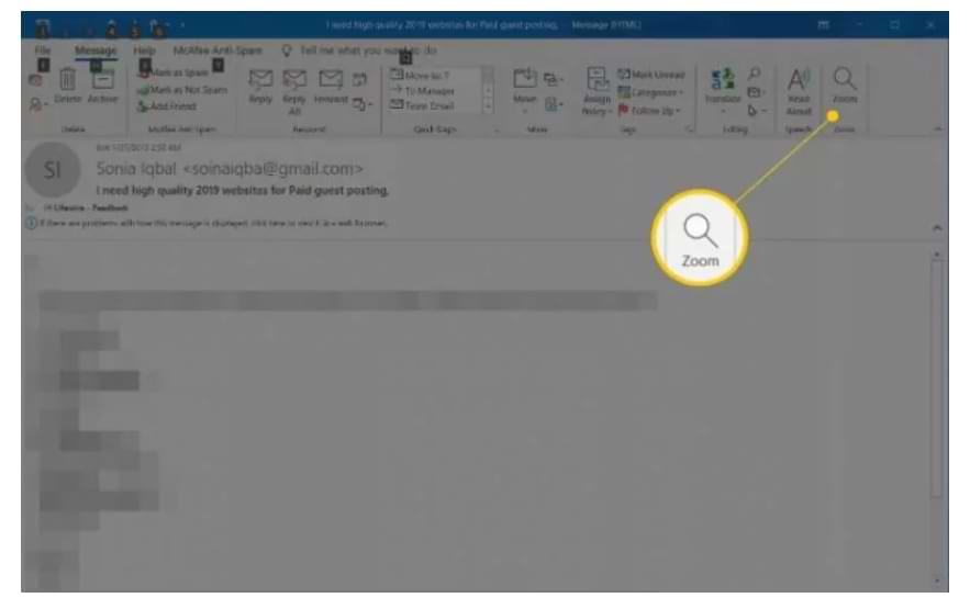 Cómo cambiar el tamaño de fuente al leer correos electrónicos en Outlook