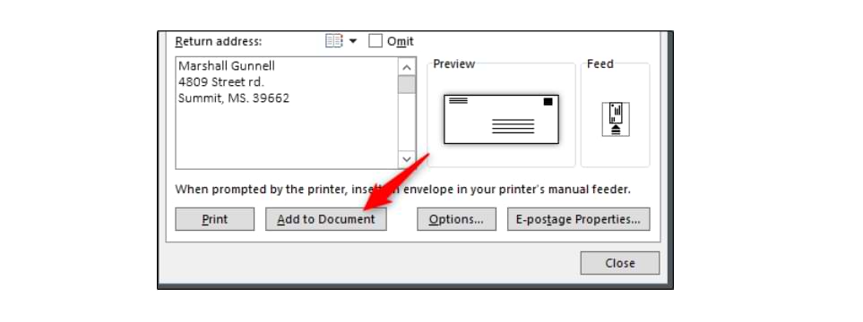 Cómo imprimir texto en sobres de carta con Microsoft Word
