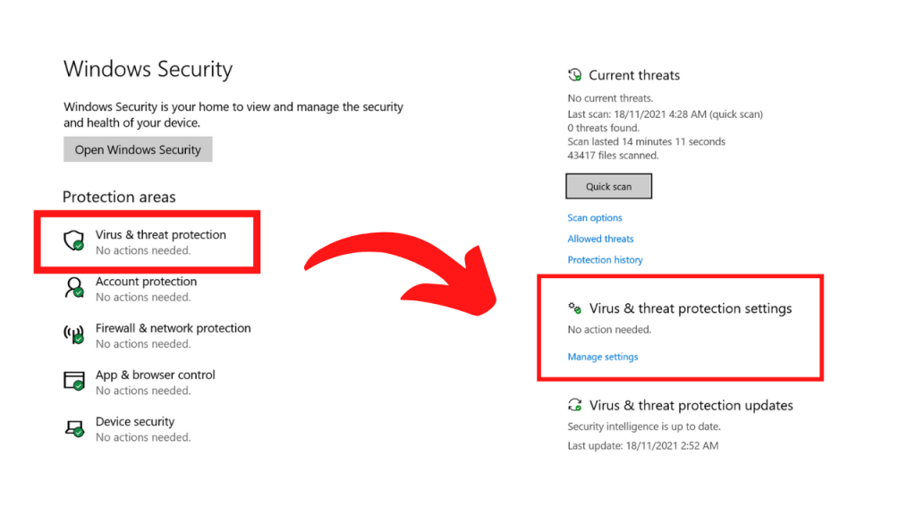 Apague el antivirus en Windows 10