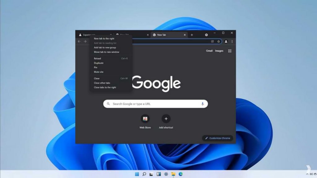 Activar el menú de estilo de Windows 11 en Google Chrome 96