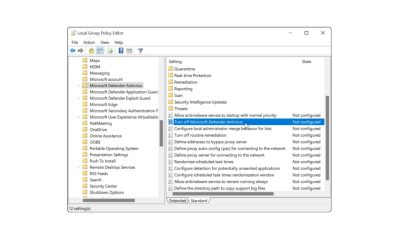 Cómo deshabilitar Windows Defender en Windows 11 usando el Editor de políticas de grupo local