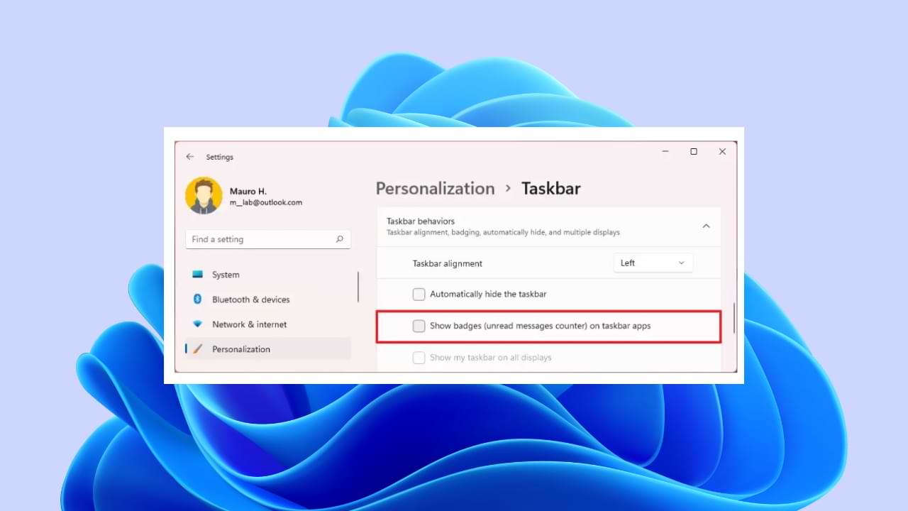 Cómo quitar notificaciones de insignias en la barra de tareas de Windows 11
