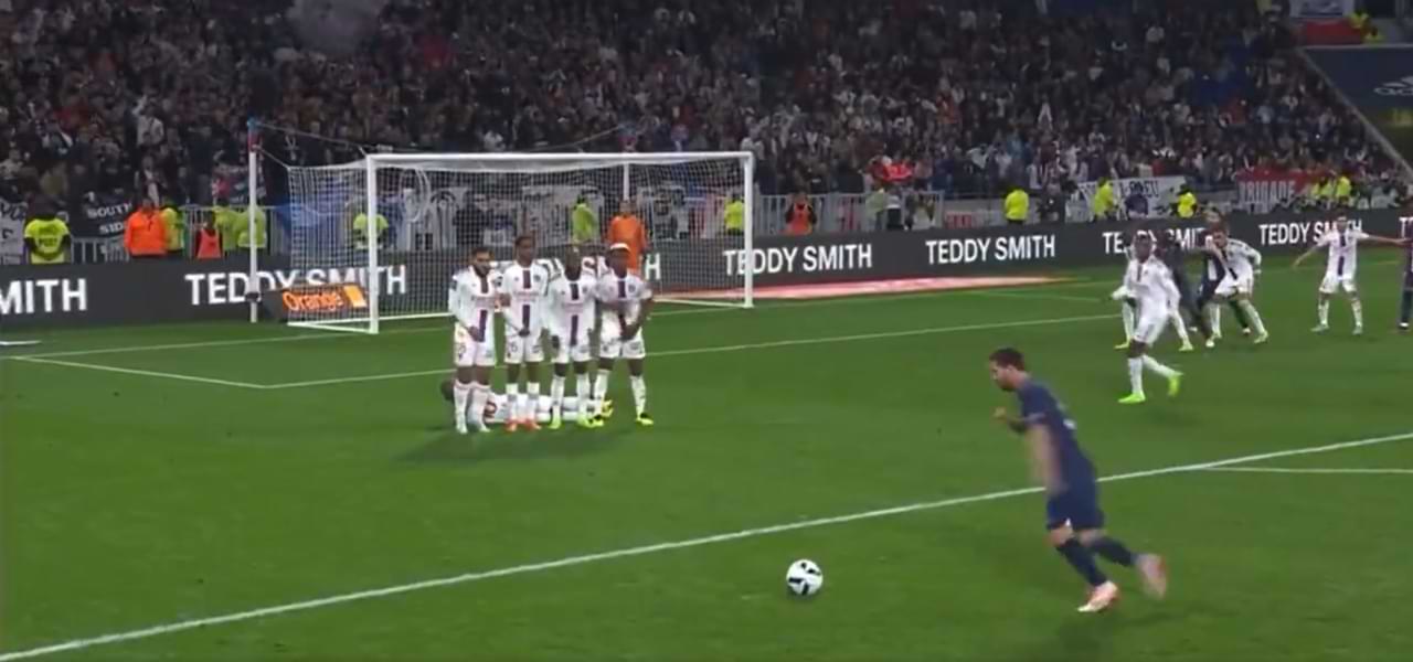Video viral de tiro libre de Messi contra el Lyon, calidad de cámara como el juego FIFA 23